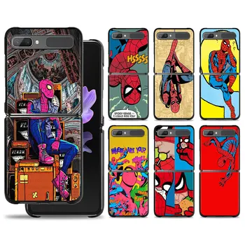  Marvel Spiderman Lahe Maali Kunst Telefon Case For Samsung Galaxy Z Flip3 5G Z Flip 4 puhul Galaxy Z Klapp kõvakaaneline, ARVUTI Kest